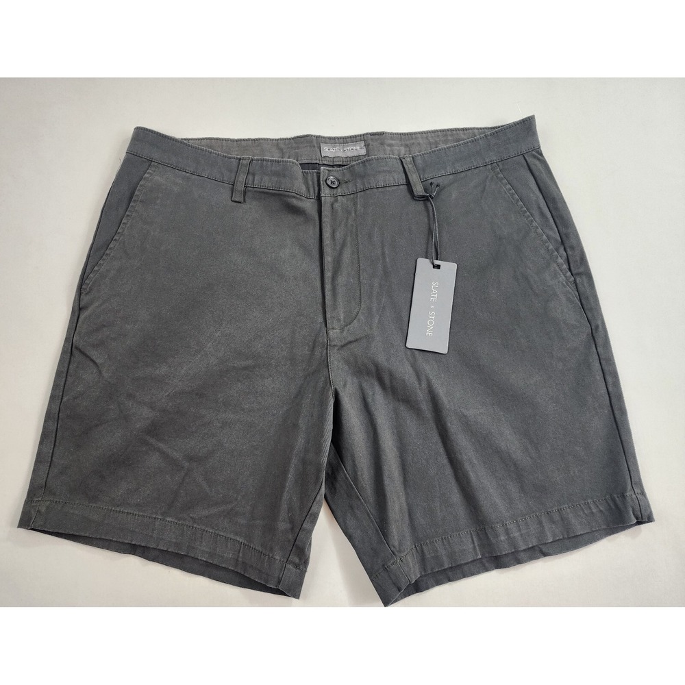 Slate & Stone Shorts Adults W 38 Black Stretch Zip Pockets Cotton $148 Mens